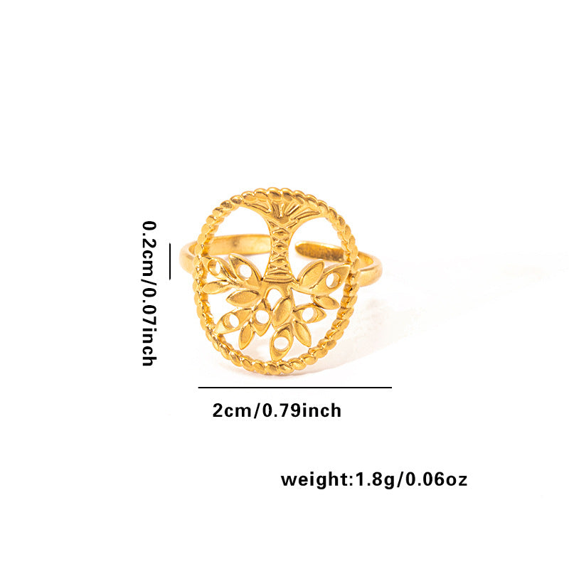 European and American fashion ins style simple titanium steel ring 18k gold-plated irregular geometric stainless steel women's jewelry hot-selling