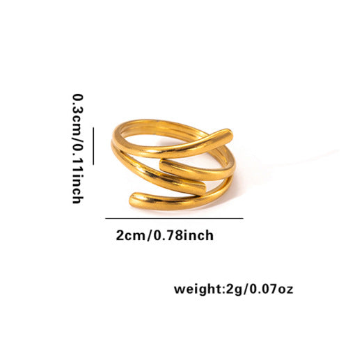 European and American fashion ins style simple titanium steel ring 18k gold-plated irregular geometric stainless steel women's jewelry hot-selling