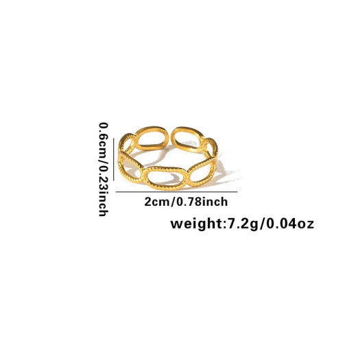 European and American fashion ins style simple titanium steel ring 18k gold-plated irregular geometric stainless steel women's jewelry hot-selling