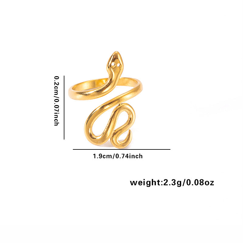 European and American fashion ins style simple titanium steel ring 18k gold-plated irregular geometric stainless steel women's jewelry hot-selling