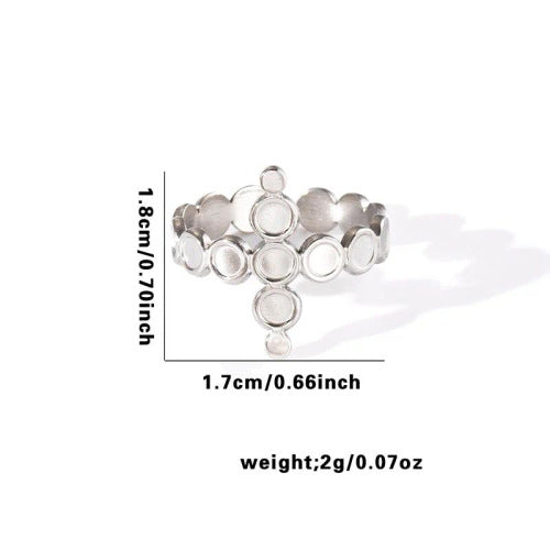 Fishtail high-end titanium steel ring fashion personality niche cross-border new palm plaid love non-fading ring