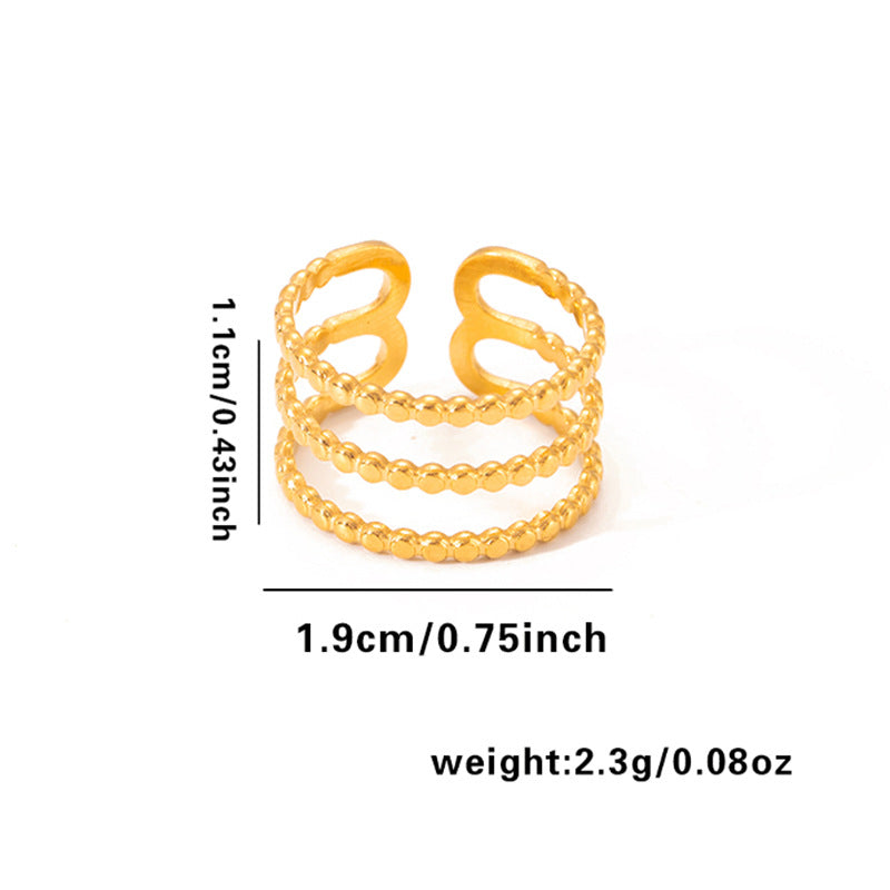 European and American fashion ins style simple titanium steel ring 18k gold-plated irregular geometric stainless steel women's jewelry hot-selling