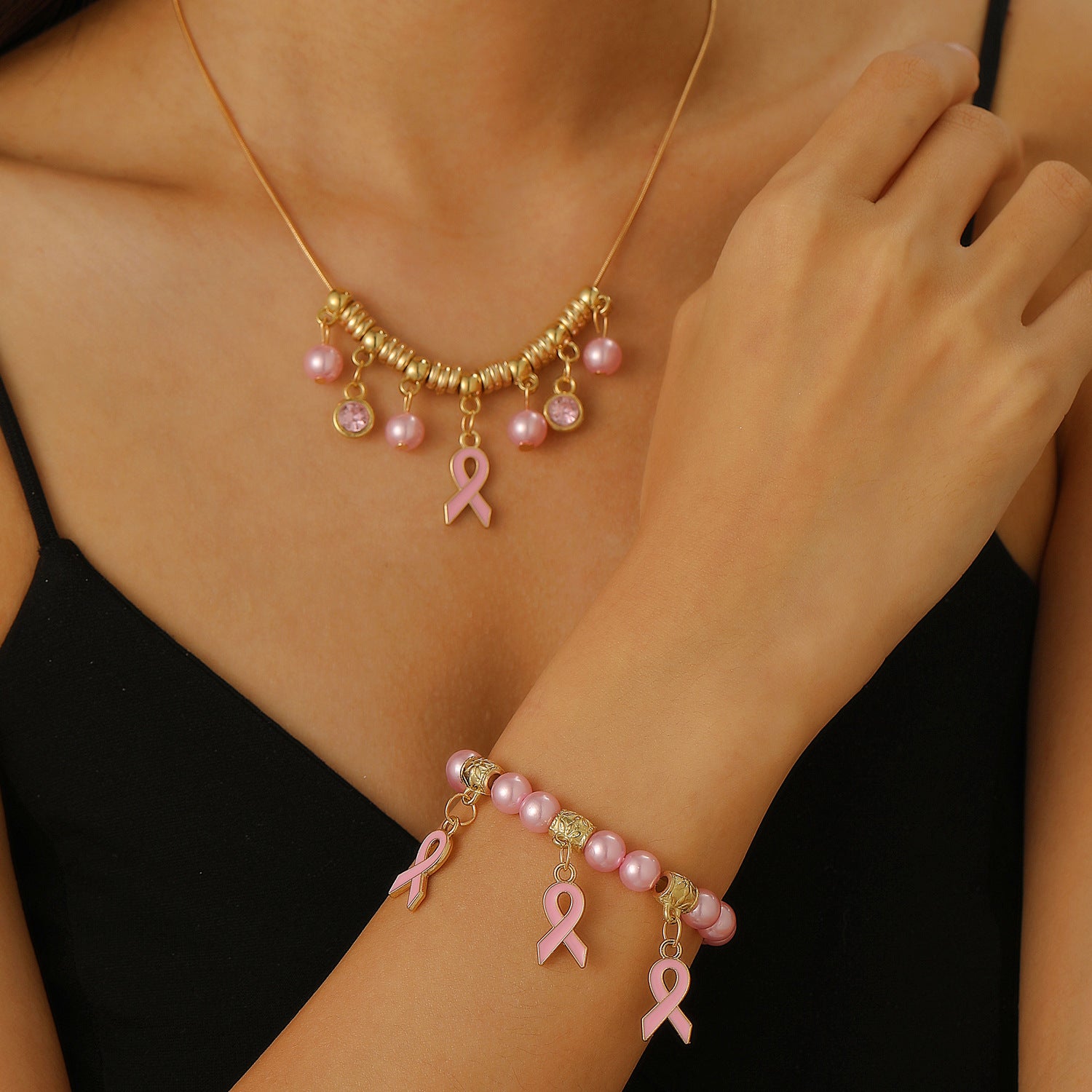 European and American cross-border baroque special-shaped pearl set jewelry women's high-end necklace earrings ring bracelet collar