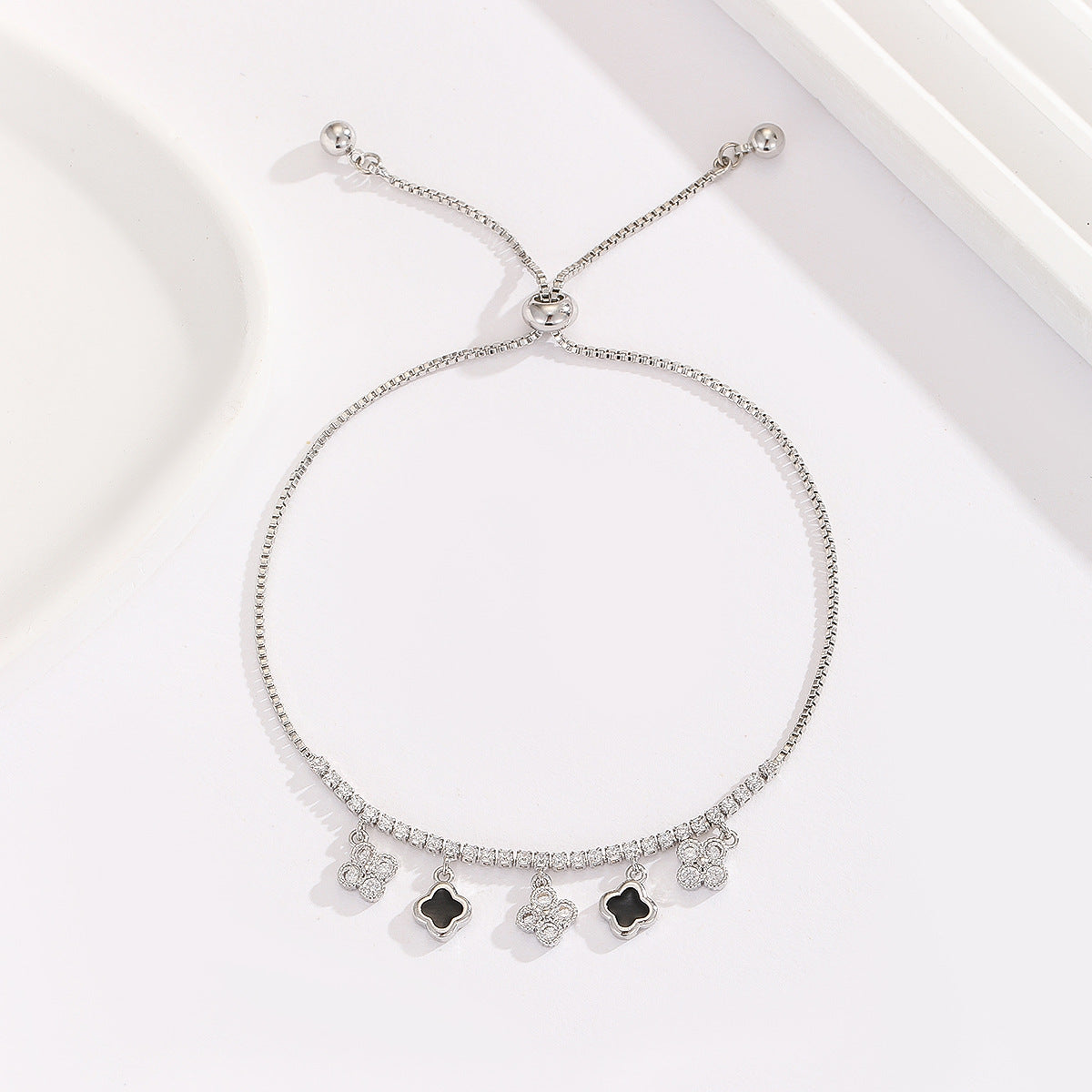 Cross-border explosive jewelry round love electroplating high-grade zircon gold-plated adjustable bracelet wholesale female