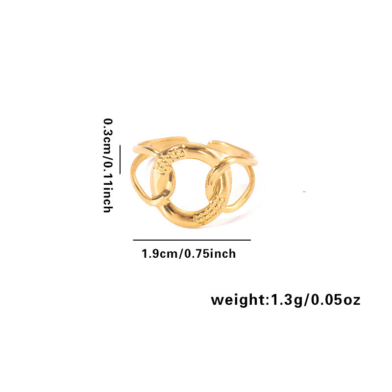 European and American fashion ins style simple titanium steel ring 18k gold-plated irregular geometric stainless steel women's jewelry hot-selling