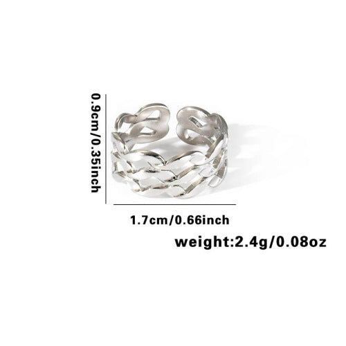 Fishtail high-end titanium steel ring fashion personality niche cross-border new palm plaid love non-fading ring