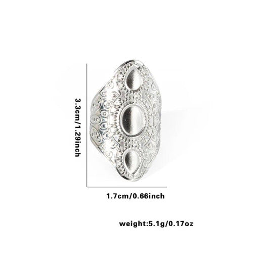 Fishtail high-end titanium steel ring fashion personality niche cross-border new palm plaid love non-fading ring