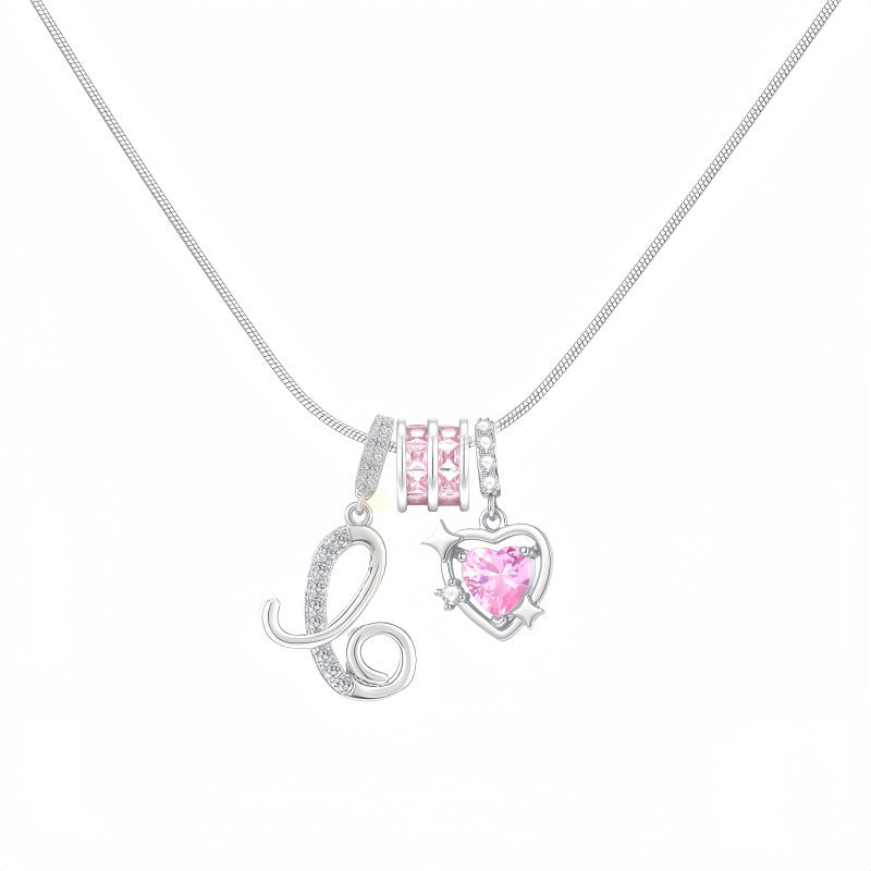 Cross-border explosion wish-love zircon English alphabet necklace series ins girlfriend gift