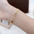 Cross-border explosive jewelry round love electroplating high-grade zircon gold-plated adjustable bracelet wholesale female