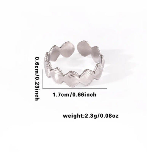 Fishtail high-end titanium steel ring fashion personality niche cross-border new palm plaid love non-fading ring