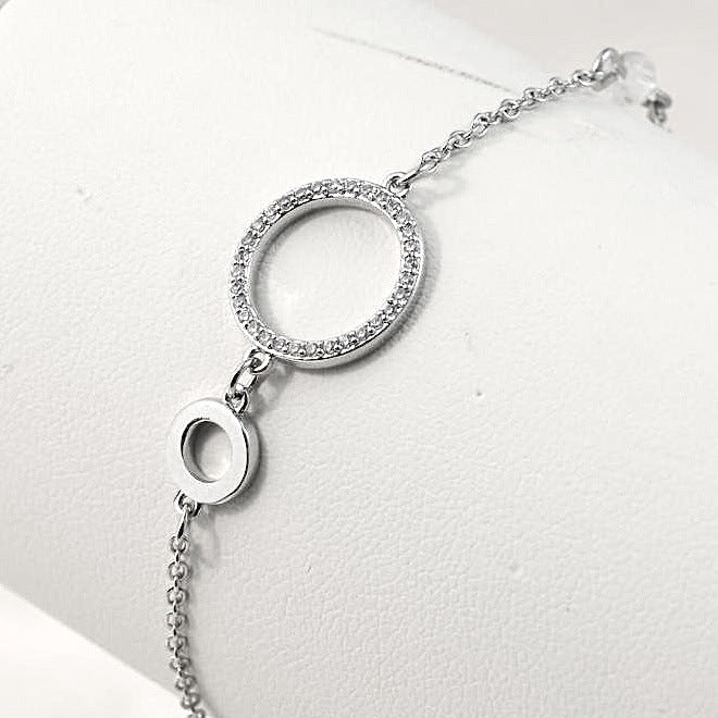 Cross-border explosive jewelry round love electroplating high-grade zircon gold-plated adjustable bracelet wholesale female