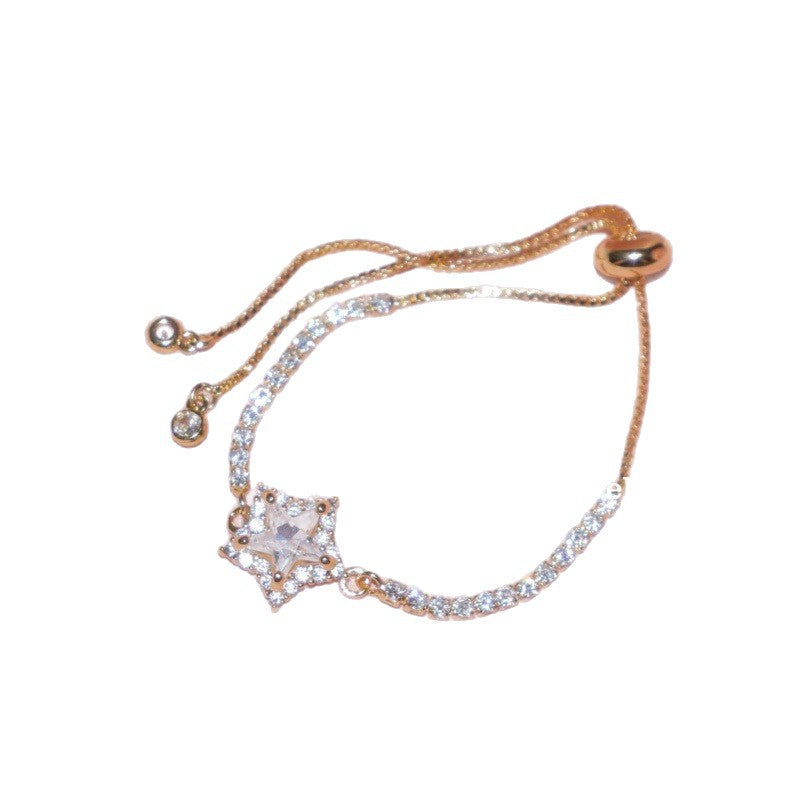 Popular Zircon Bracelet Stella Star · Lucky Sweet Star~ American Spice Girl Pink Diamond Pentagram Bracelet