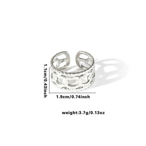 Fishtail high-end titanium steel ring fashion personality niche cross-border new palm plaid love non-fading ring