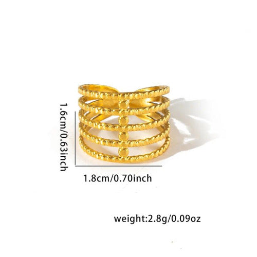 European and American fashion ins style simple titanium steel ring 18k gold-plated irregular geometric stainless steel women's jewelry hot-selling