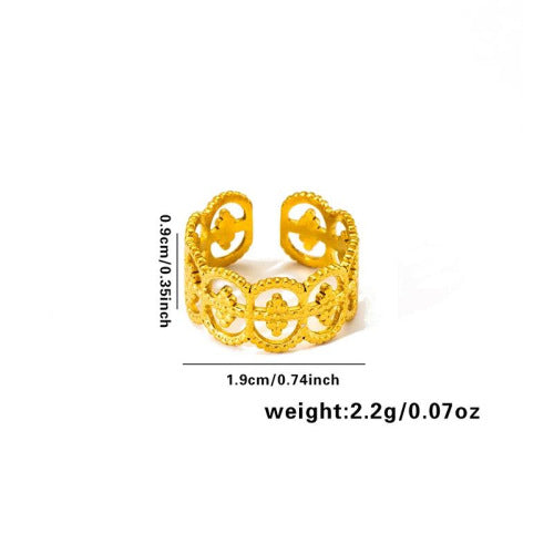 European and American fashion ins style simple titanium steel ring 18k gold-plated irregular geometric stainless steel women's jewelry hot-selling