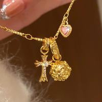 Douyin explosive 18k plated real gold Crojia high version love necklace wholesale high color retention necklace