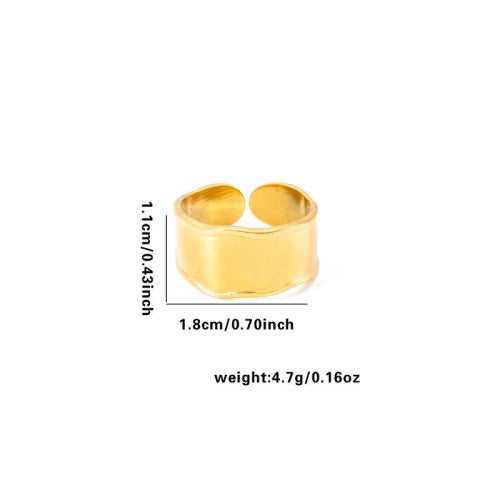 European and American fashion ins style simple titanium steel ring 18k gold-plated irregular geometric stainless steel women's jewelry hot-selling