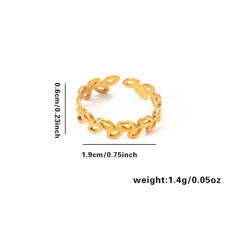 European and American fashion ins style simple titanium steel ring 18k gold-plated irregular geometric stainless steel women's jewelry hot-selling