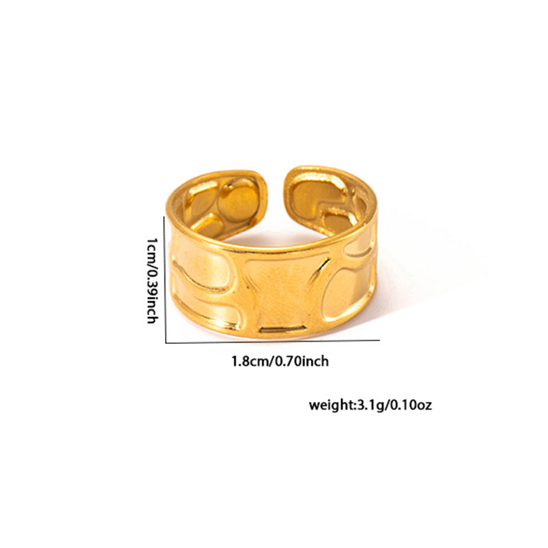 European and American fashion ins style simple titanium steel ring 18k gold-plated irregular geometric stainless steel women's jewelry hot-selling