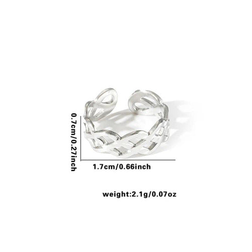 Fishtail high-end titanium steel ring fashion personality niche cross-border new palm plaid love non-fading ring