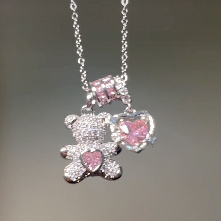 2025 new best-selling sweet bear necklace high color retention super cute super flash