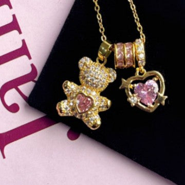 2025 new best-selling sweet bear necklace high color retention super cute super flash