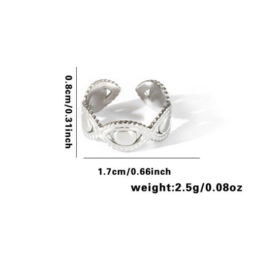 Fishtail high-end titanium steel ring fashion personality niche cross-border new palm plaid love non-fading ring