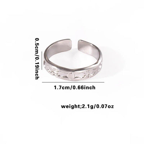 Fishtail high-end titanium steel ring fashion personality niche cross-border new palm plaid love non-fading ring