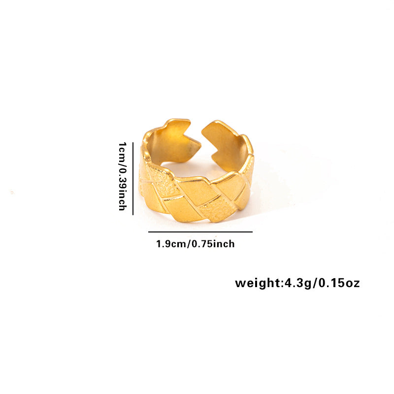 European and American fashion ins style simple titanium steel ring 18k gold-plated irregular geometric stainless steel women's jewelry hot-selling