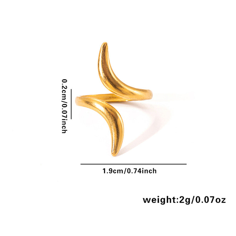 European and American fashion ins style simple titanium steel ring 18k gold-plated irregular geometric stainless steel women's jewelry hot-selling