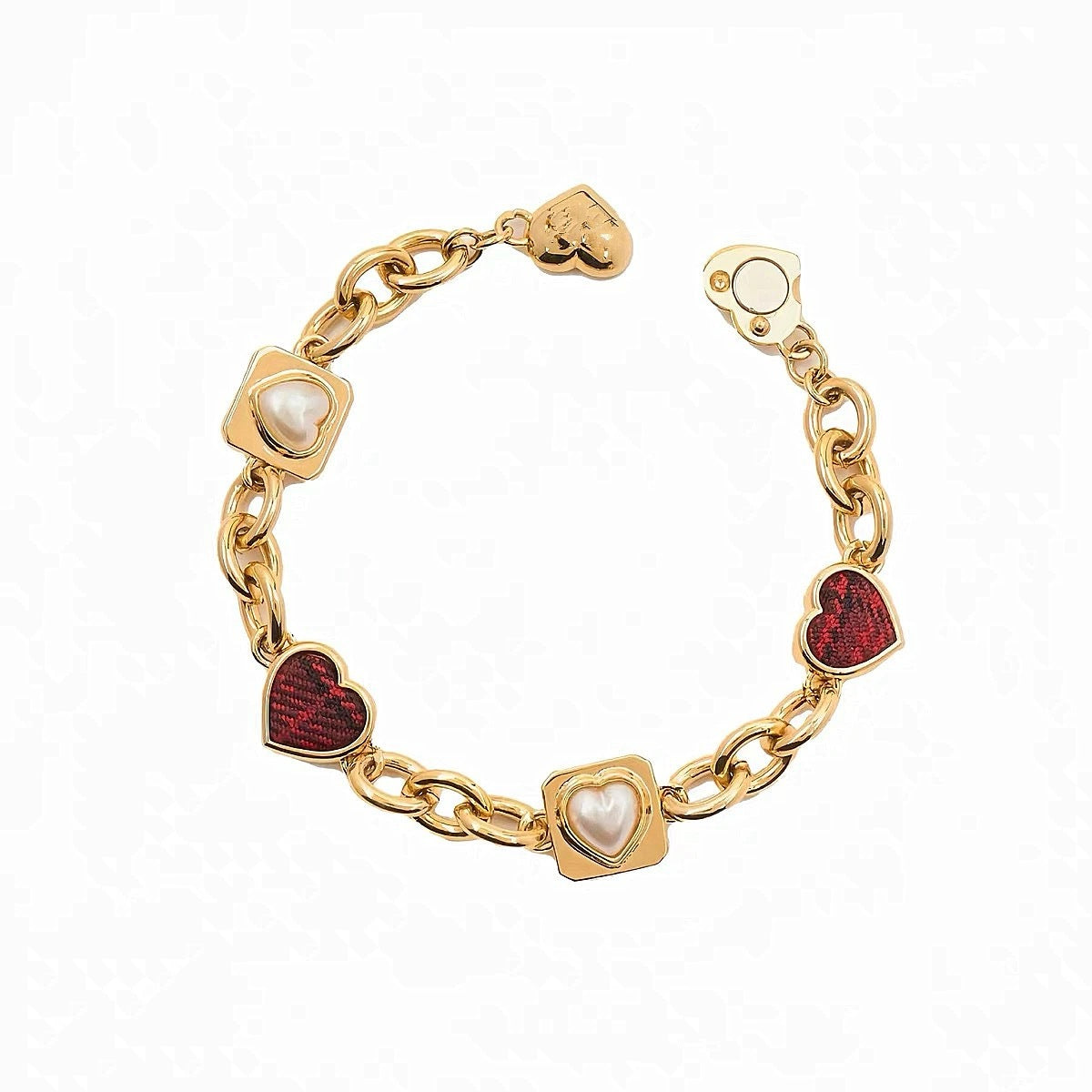 Jane Eyre Heart Bracelet Checkered Pearl Magnetic Buckle Love Cuban Chain Checkered Charm Series