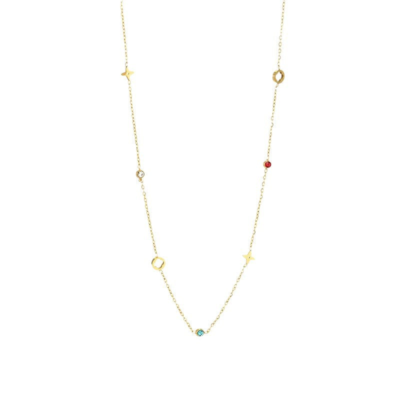 Cross-border shein explosion does not fade, titanium steel bracelet furnace electroplating 18K gold four-leaf clover versatile necklace bracelet