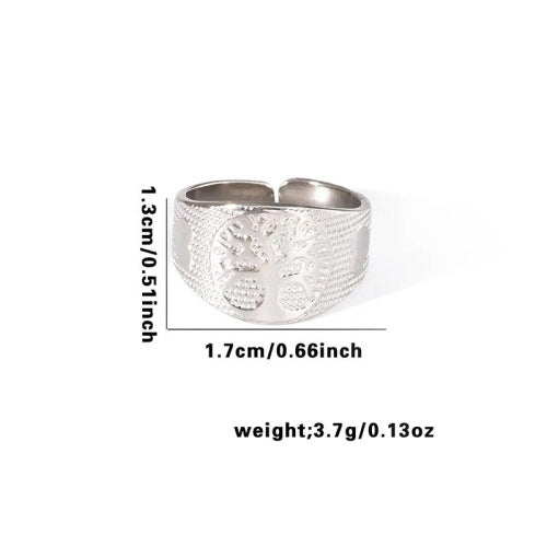 Fishtail high-end titanium steel ring fashion personality niche cross-border new palm plaid love non-fading ring