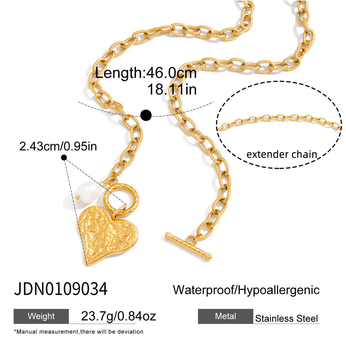 Jingqiao European and American cross-border jewelry titanium steel pearl necklace accessories women's sweater chain autumn and winter stainless steel jewelry cross-border