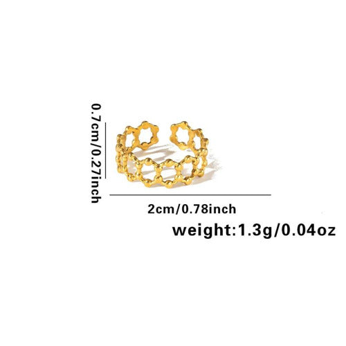 European and American fashion ins style simple titanium steel ring 18k gold-plated irregular geometric stainless steel women's jewelry hot-selling