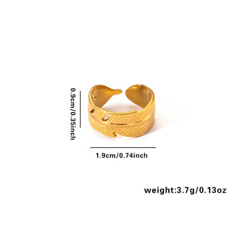 European and American fashion ins style simple titanium steel ring 18k gold-plated irregular geometric stainless steel women's jewelry hot-selling