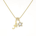 Douyin Explosive Dopamine 26 English Alphabet Snowflake Necklace Niche Premium Amazon Pinyin Jewelry Necklace