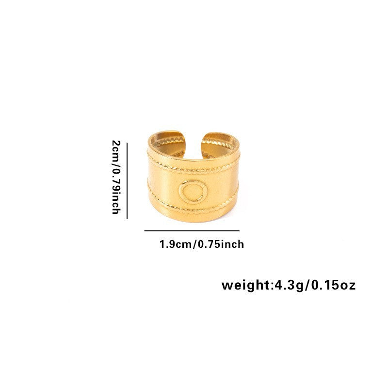 European and American fashion ins style simple titanium steel ring 18k gold-plated irregular geometric stainless steel women's jewelry hot-selling