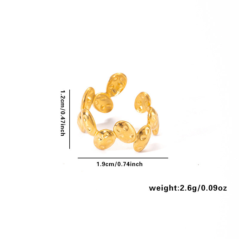 European and American fashion ins style simple titanium steel ring 18k gold-plated irregular geometric stainless steel women's jewelry hot-selling