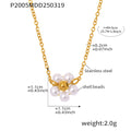 Mystery multi-layer tassel shell bead necklace light luxury temperament stainless steel plated 18K gold niche design necklace for women
