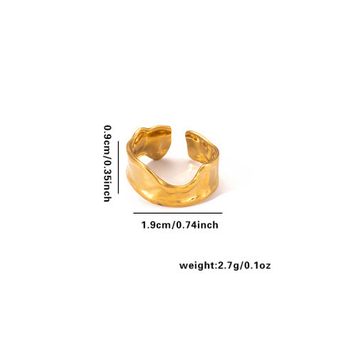 European and American fashion ins style simple titanium steel ring 18k gold-plated irregular geometric stainless steel women's jewelry hot-selling