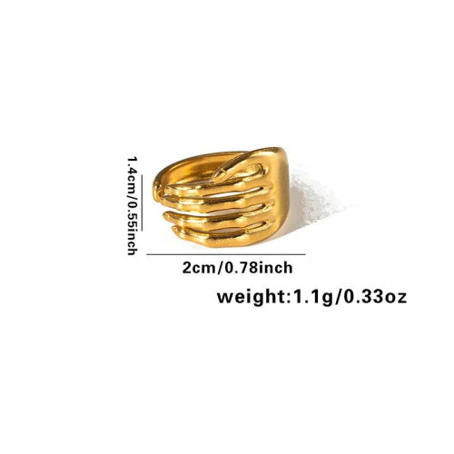 European and American fashion ins style simple titanium steel ring 18k gold-plated irregular geometric stainless steel women's jewelry hot-selling