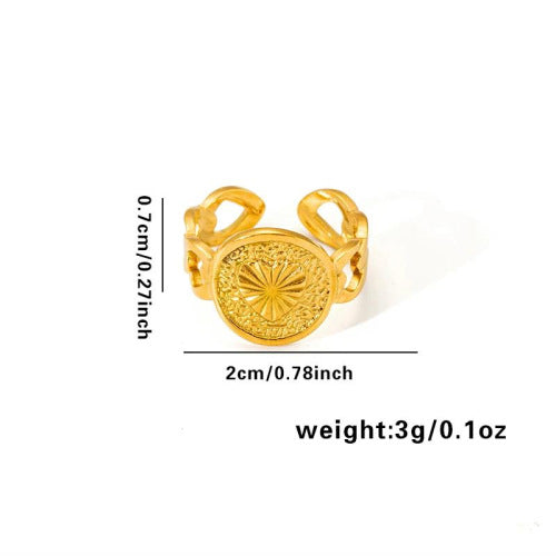 European and American fashion ins style simple titanium steel ring 18k gold-plated irregular geometric stainless steel women's jewelry hot-selling