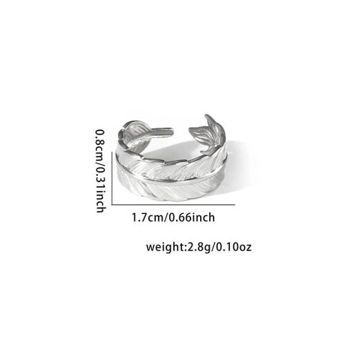 Fishtail high-end titanium steel ring fashion personality niche cross-border new palm plaid love non-fading ring