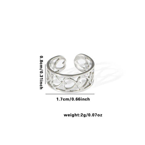 Fishtail high-end titanium steel ring fashion personality niche cross-border new palm plaid love non-fading ring