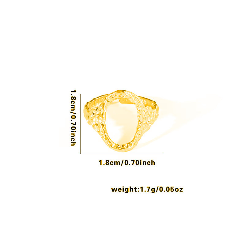 European and American fashion ins style simple titanium steel ring 18k gold-plated irregular geometric stainless steel women's jewelry hot-selling