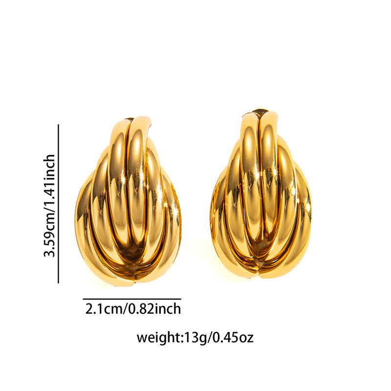 European and American retro titanium steel round stud earrings fashion niche geometric earrings light luxury high sense love earrings women's wholesale