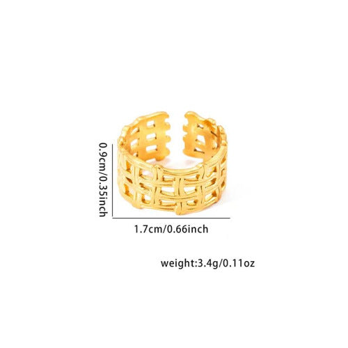European and American fashion ins style simple titanium steel ring 18k gold-plated irregular geometric stainless steel women's jewelry hot-selling
