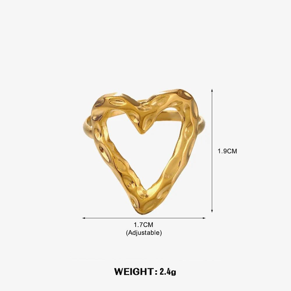 European and American fashion ins style simple titanium steel ring 18k gold-plated irregular geometric stainless steel women's jewelry hot-selling