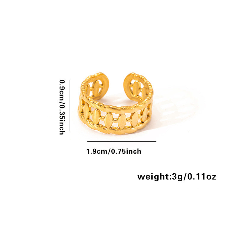 European and American fashion ins style simple titanium steel ring 18k gold-plated irregular geometric stainless steel women's jewelry hot-selling